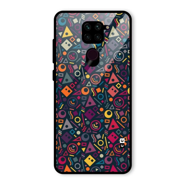 Abstract Figures Glass Back Case for Redmi Note 9