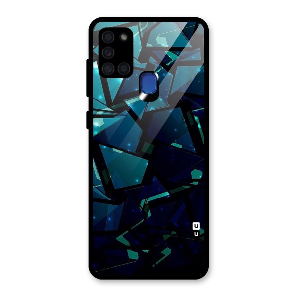 Abstract Glass Design Glass Back Case for Galaxy A21s
