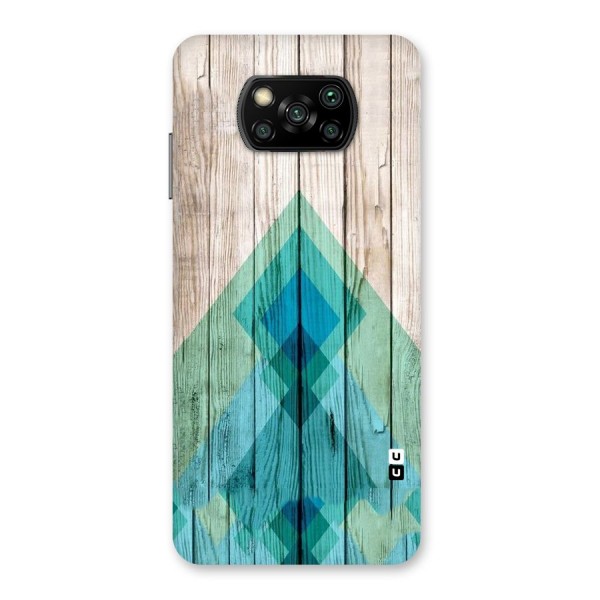 Abstract Green And Wood Back Case for Poco X3
