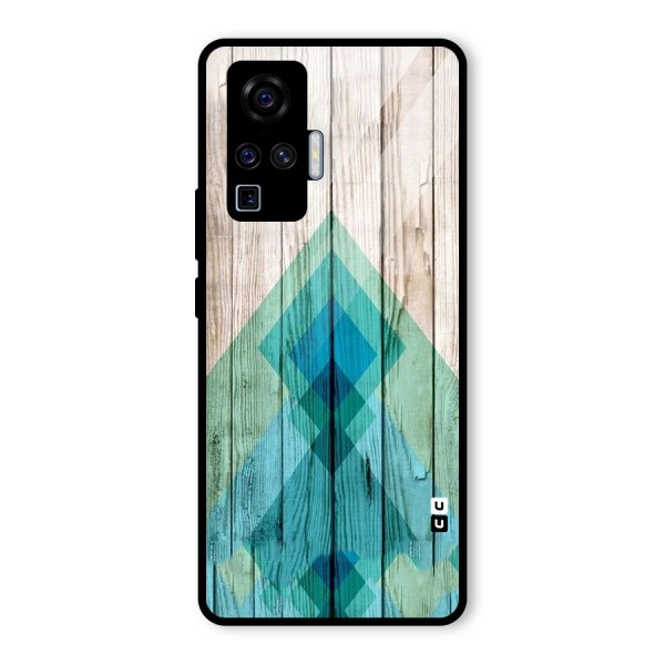 Abstract Green And Wood Glass Back Case for Vivo X50 Pro