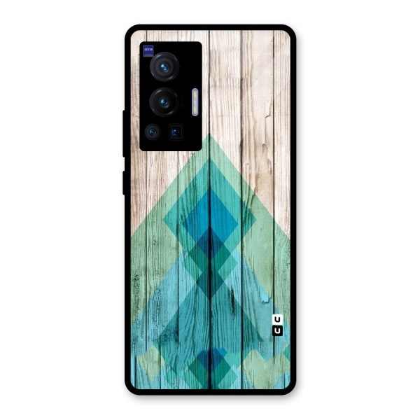 Abstract Green And Wood Glass Back Case for Vivo X70 Pro