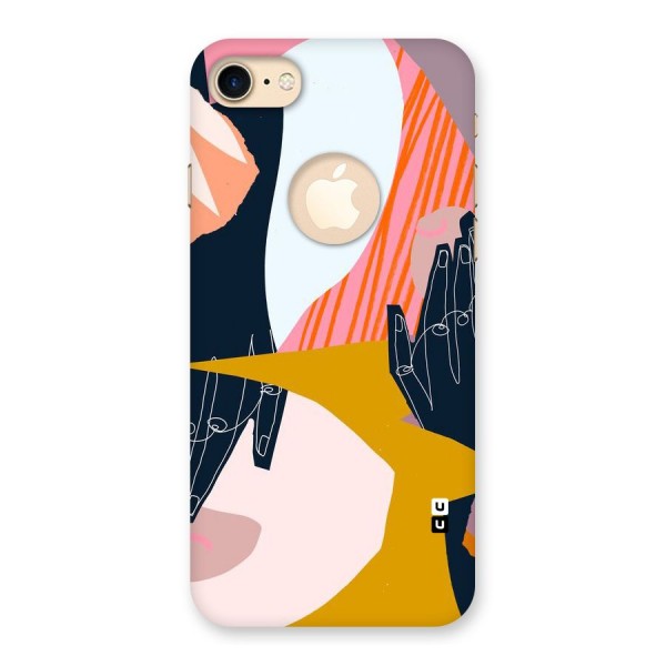 Abstract Hands Back Case for iPhone 7 Logo Cut