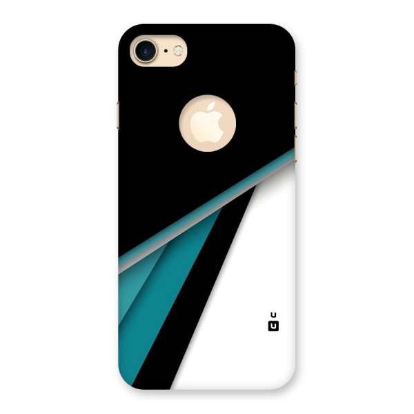 Abstract Lines Of Blue Back Case for iPhone 7 Logo Cut