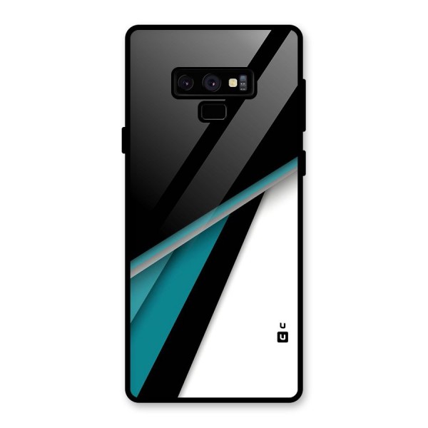 Abstract Lines Of Blue Glass Back Case for Galaxy Note 9