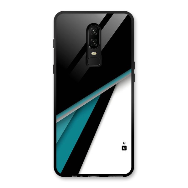 Abstract Lines Of Blue Glass Back Case for OnePlus 6