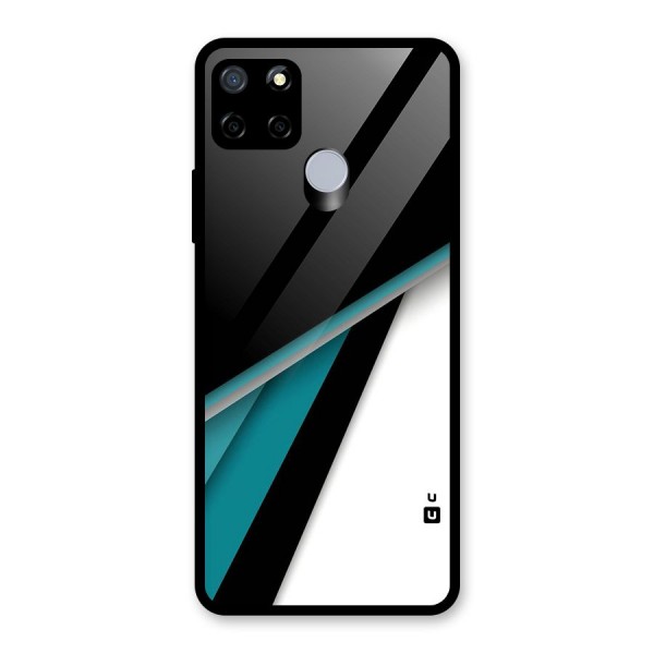 Abstract Lines Of Blue Glass Back Case for Realme C12