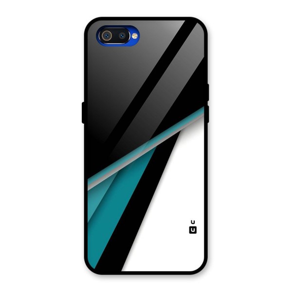 Abstract Lines Of Blue Glass Back Case for Realme C2