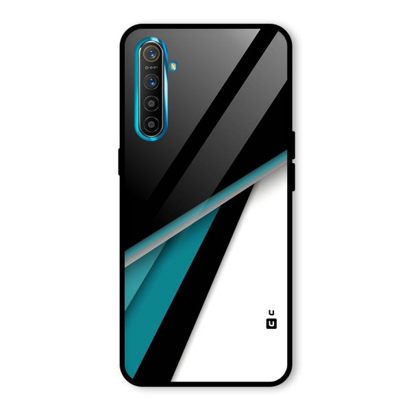 Abstract Lines Of Blue Glass Back Case for Realme X2