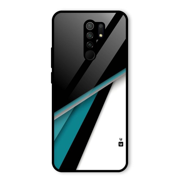 Abstract Lines Of Blue Glass Back Case for Redmi 9 Prime