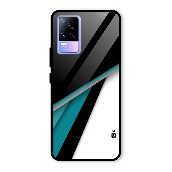 Abstract Lines Of Blue Glass Back Case for Vivo Y73