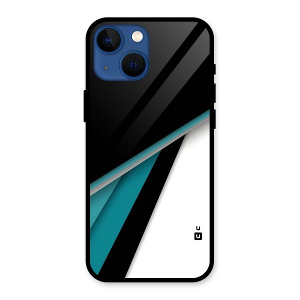 Abstract Lines Of Blue Glass Back Case for iPhone 13 Mini