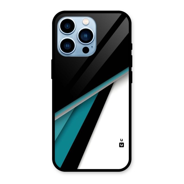 Abstract Lines Of Blue Glass Back Case for iPhone 13 Pro