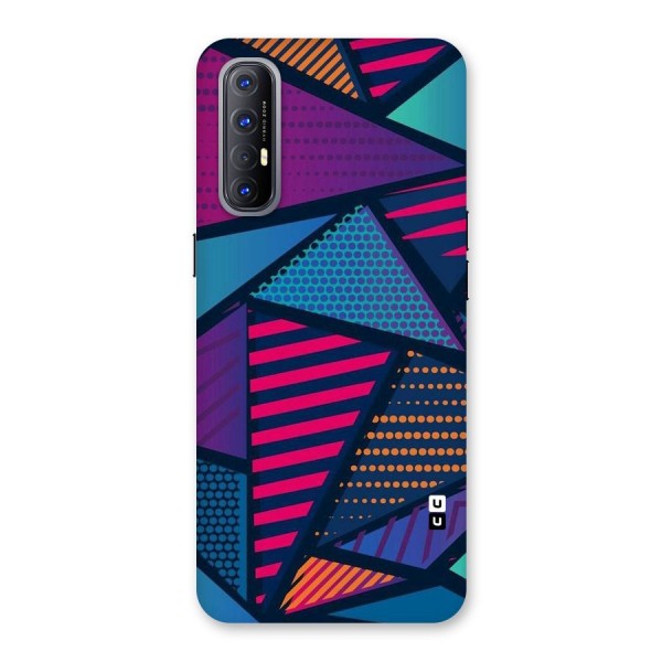 Abstract Lines Polka Back Case for Reno3 Pro