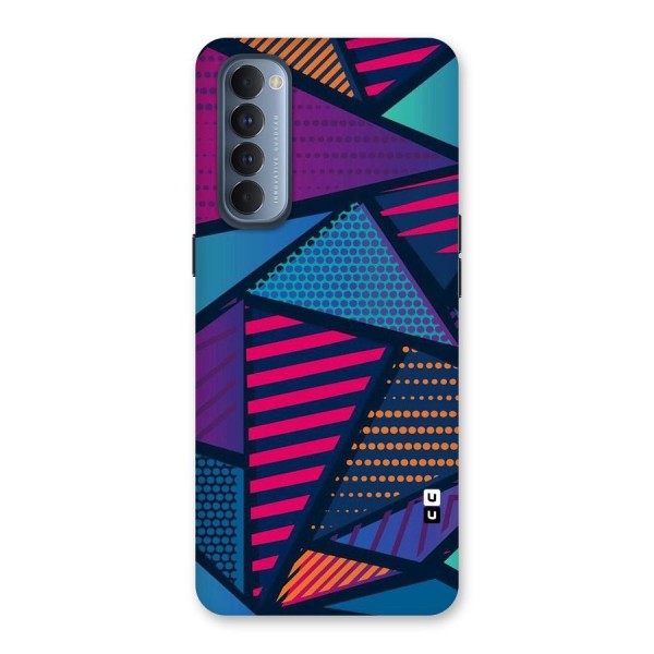 Abstract Lines Polka Back Case for Reno4 Pro