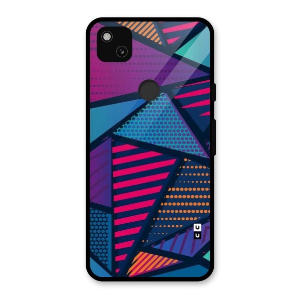 Abstract Lines Polka Glass Back Case for Google Pixel 4a