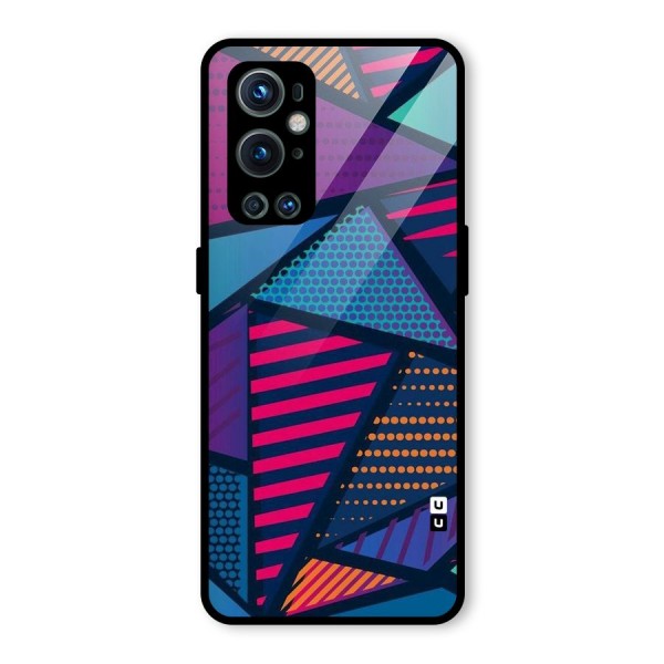 Abstract Lines Polka Glass Back Case for OnePlus 9 Pro