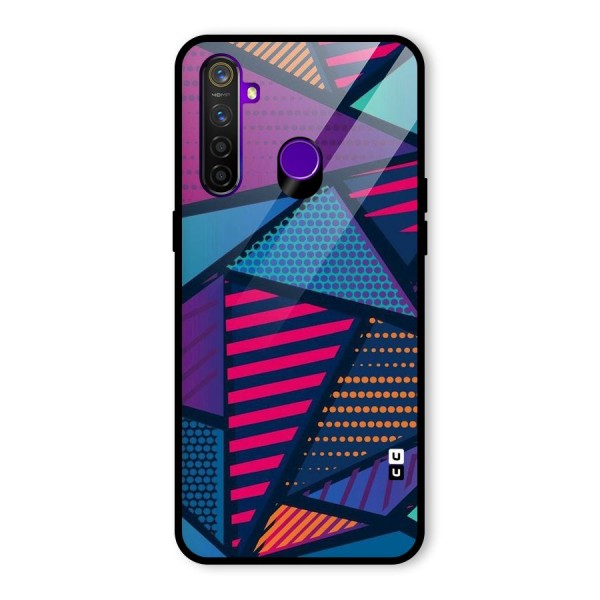Abstract Lines Polka Glass Back Case for Realme 5 Pro