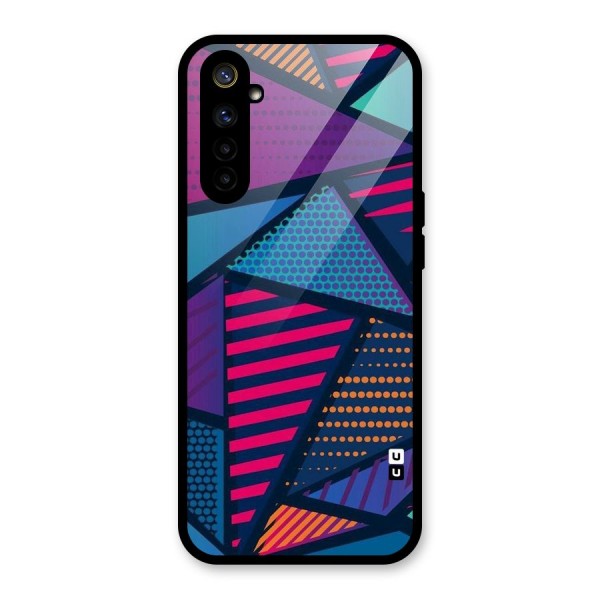 Abstract Lines Polka Glass Back Case for Realme 6