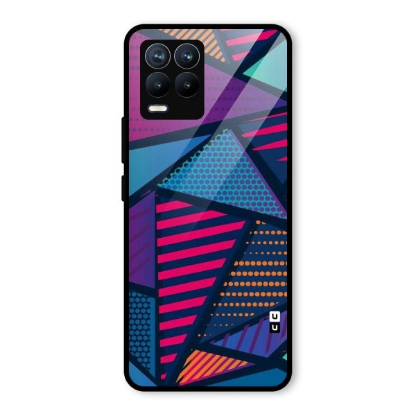 Abstract Lines Polka Glass Back Case for Realme 8