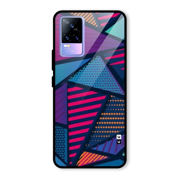 Abstract Lines Polka Glass Back Case for Vivo Y73