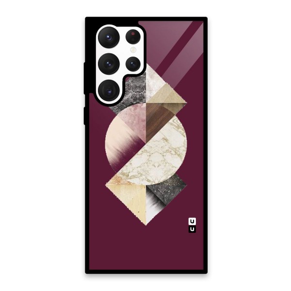 Abstract Marble Pattern Glass Back Case for Galaxy S22 Ultra 5G