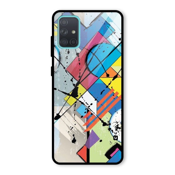 Abstract Paint Shape Glass Back Case for Galaxy A71