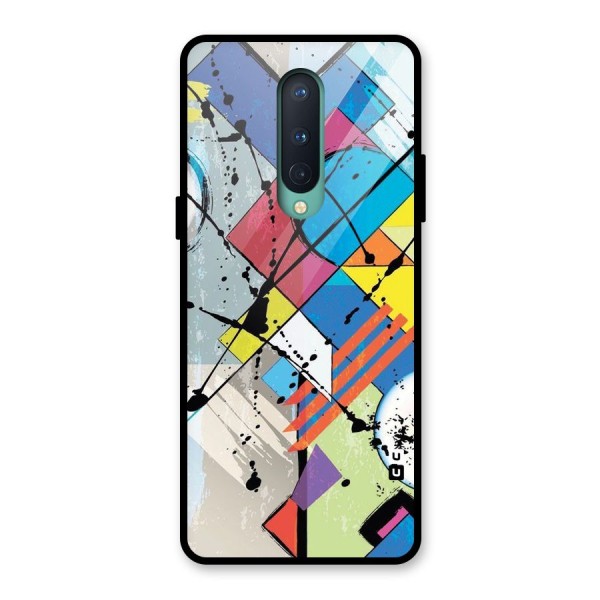 Abstract Paint Shape Glass Back Case for OnePlus 8