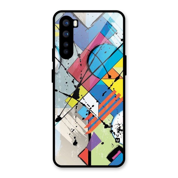 Abstract Paint Shape Glass Back Case for OnePlus Nord