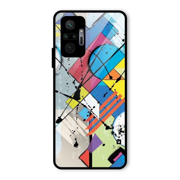 Abstract Paint Shape Glass Back Case for Redmi Note 10 Pro