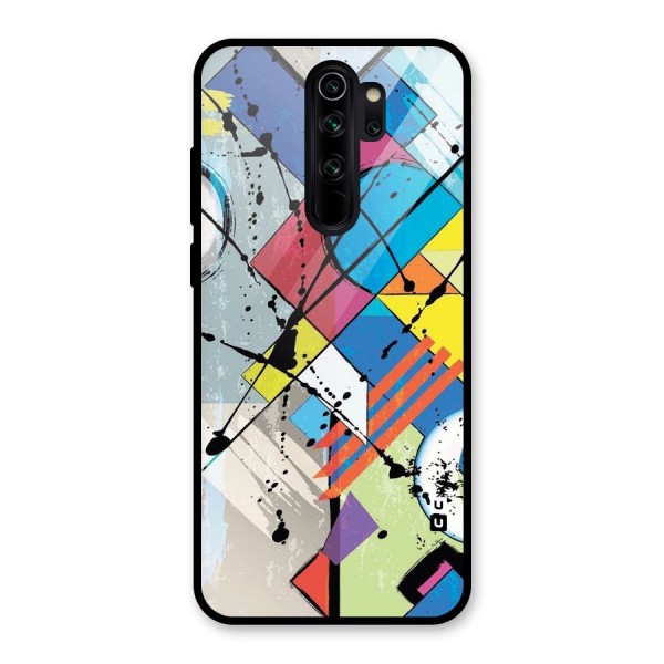 Abstract Paint Shape Glass Back Case for Redmi Note 8 Pro