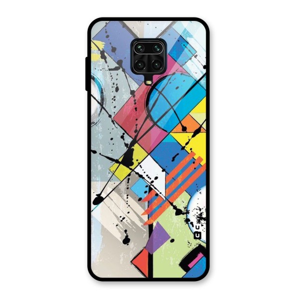Abstract Paint Shape Glass Back Case for Redmi Note 9 Pro Max