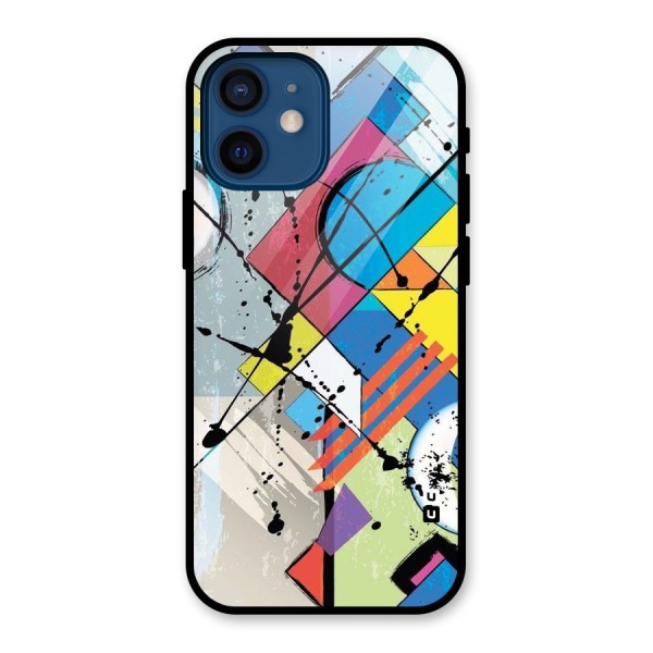 Abstract Paint Shape Glass Back Case for iPhone 12 Mini