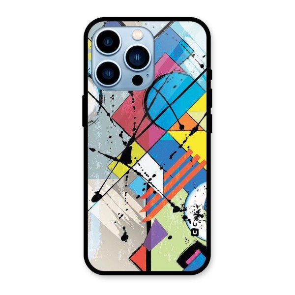 Abstract Paint Shape Glass Back Case for iPhone 13 Pro