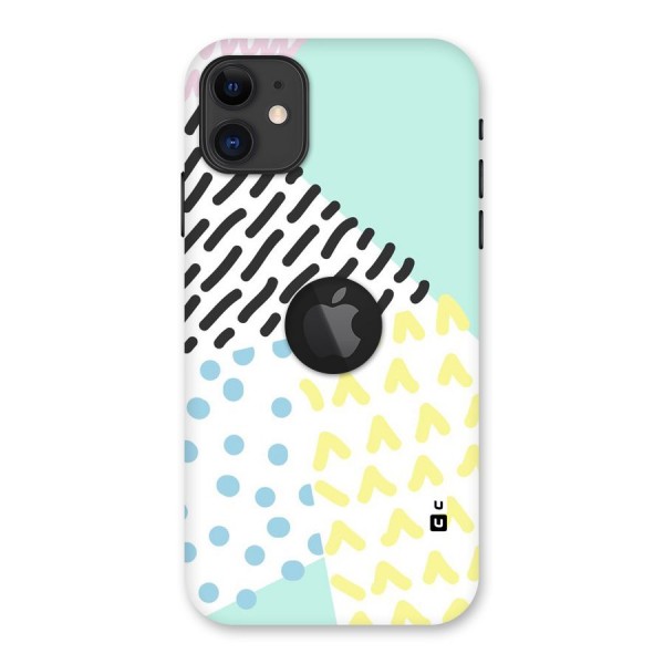 Abstract Pastel Back Case for iPhone 11 Logo Cut