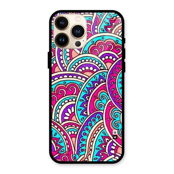 Abstract Rangoli Design Glass Back Case for iPhone 13 Pro Max