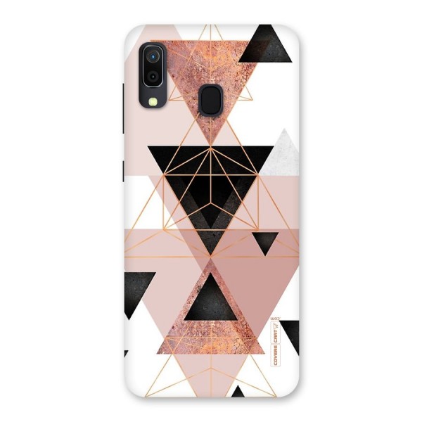 Abstract Rose Gold Triangles Back Case for Galaxy A20