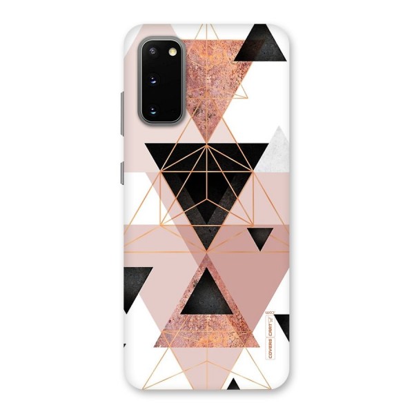 Abstract Rose Gold Triangles Back Case for Galaxy S20