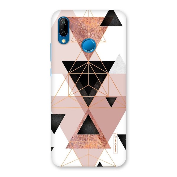 Abstract Rose Gold Triangles Back Case for Huawei P20 Lite