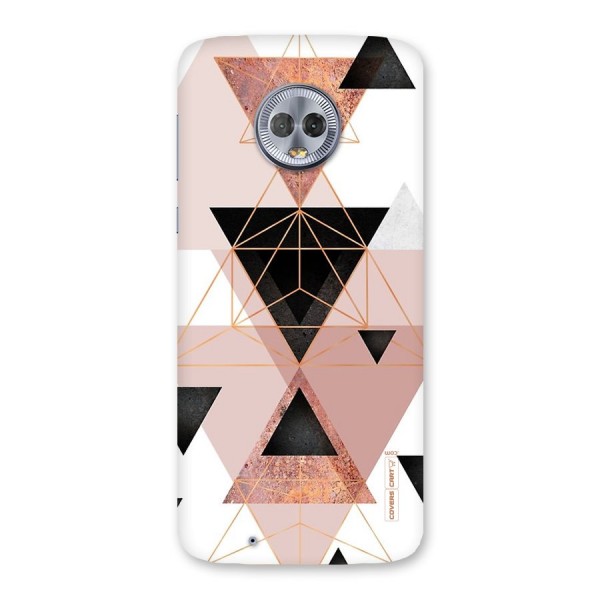 Abstract Rose Gold Triangles Back Case for Moto G6
