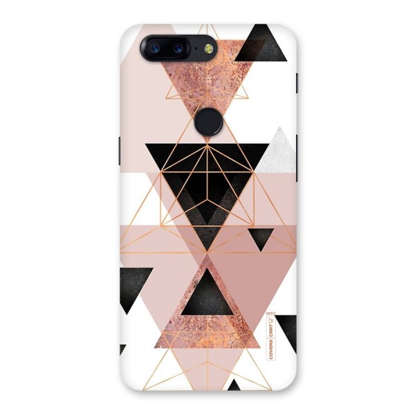 Abstract Rose Gold Triangles Back Case for OnePlus 5T