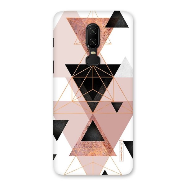Abstract Rose Gold Triangles Back Case for OnePlus 6