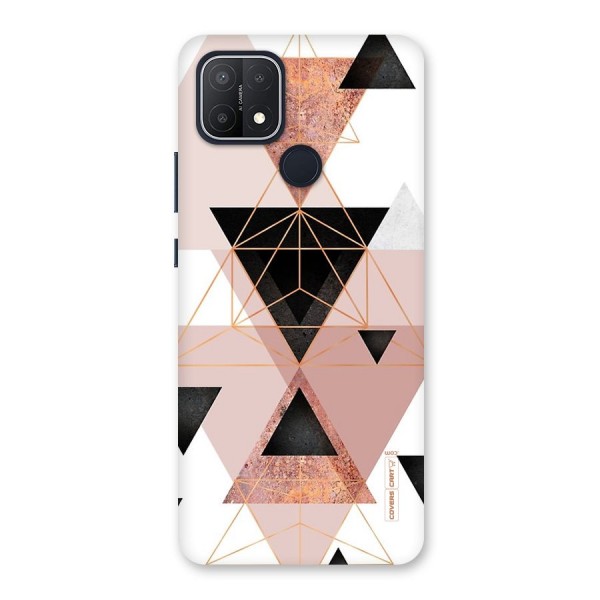 Abstract Rose Gold Triangles Back Case for Oppo A15