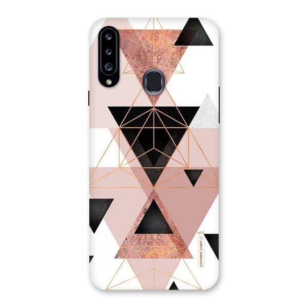 Abstract Rose Gold Triangles Back Case for Samsung Galaxy A20s