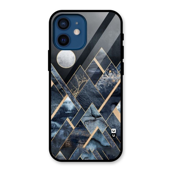 Abstract Scenic Design Glass Back Case for iPhone 12 Mini