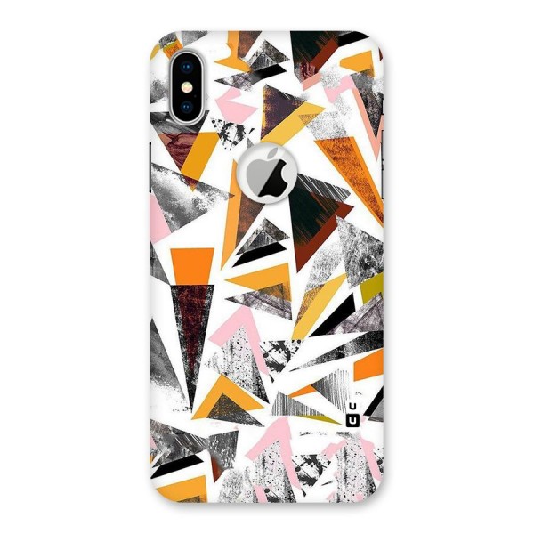 Abstract Sketchy Triangles Back Case for iPhone XS Logo Cut