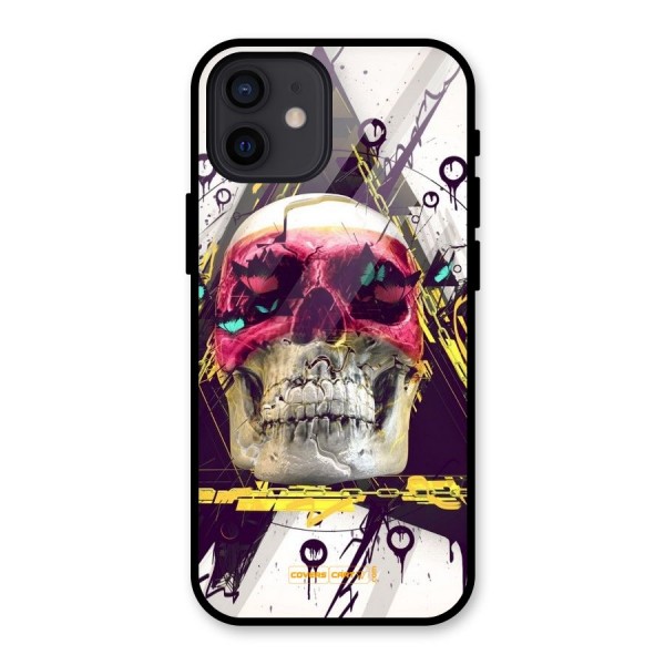 Abstract Skull Glass Back Case for iPhone 12