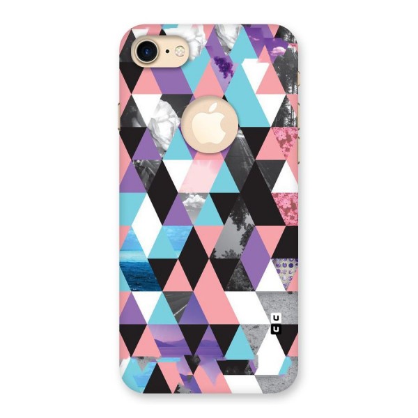 Abstract Splash Triangles Back Case for iPhone 7 Logo Cut