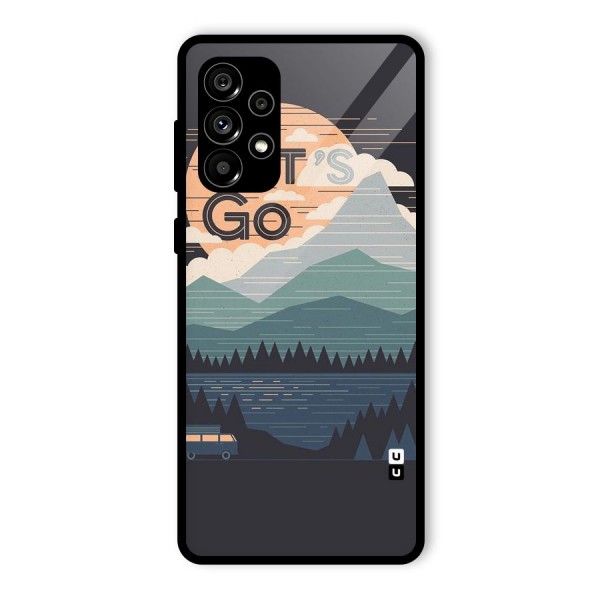Abstract Travel Glass Back Case for Galaxy A73 5G