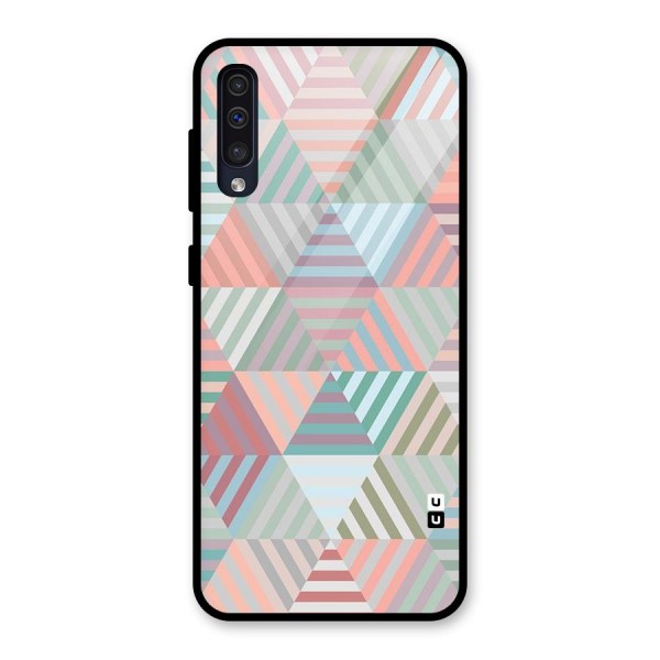 Abstract Triangle Lines Glass Back Case for Galaxy A50