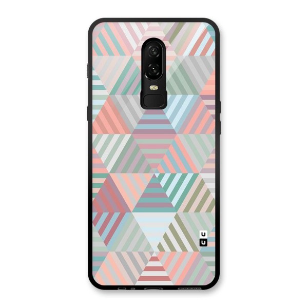 Abstract Triangle Lines Glass Back Case for OnePlus 6